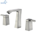 Aquacubic Contemporary 3 Hole Lead-free Brass Widespread Bathroom Basin Faucet